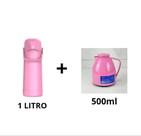 Kit 2 Garrafas térmicas de mesa- Termolar- 1 Litro e 500ML- Rosa