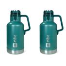 Kit 2 garrafas termicas growler nautika inox 1,9 litros verde Kit 2 garrafas termicas growler nautika inox 1,9 litros verde