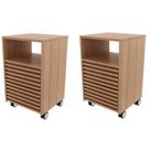 Kit 2 Gaveteiros com Ripado Rodízio 2 Gavetas 1 Nicho Me4175 Espresso Móveis Kit 2 Gaveteiros com Ripado Rodízio 2 Gavetas 1 Nicho Me4175 Espresso Móveis