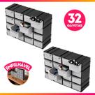 Kit 2 Gaveteiros Organizador Objetos Pequenos c/ 32 Gavetas