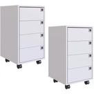 Kit 2 Gaveteiros Para Escritorio 4 Gavetas Ob001 Branco Pp Milani Store Branco Kit 2 Gaveteiros Para Escritorio 4 Gavetas Ob001 Branco Pp Milani Store Branco