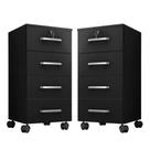 Kit 2 Gaveteiros Para Escritório Com Chave E Rodízios 4 Gavetas Gávea Preto Kit 2 Gaveteiros Para Escritório Com Chave E Rodízios 4 Gavetas Gávea Preto