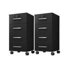 Kit 2 Gaveteiros para Escritório Gávea com Chave Preto Fosco Móveis Leão Kit 2 Gaveteiros para Escritório Gávea com Chave Preto Fosco Móveis Leão