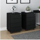 Kit 2 Gaveteiros Volantes 4 Gavetas Kugv44 Kuadra Espresso Móveis Kit 2 Gaveteiros Volantes 4 Gavetas Kugv44 Kuadra Espresso Móveis