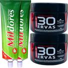 Kit 2 Gel 30 Ervas Power 300g + 2 Creme Para Massagem Mil Dores 100g