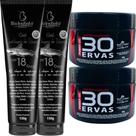 Kit 2 Gel 30 Ervas Power 300g + 2 Gel Cartilagem de Tubarão com 18 Ervas 150g