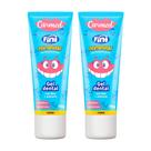 Kit 2 Gel Dental Carmed Fini Dentaduras Sabor Framboesa e Morango com Flúor e Anticárie 70g