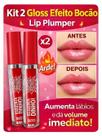 Kit 2 Gloss Efeito Bocão Lip Plumper Aumenta Lábios Volume Imediato Esquentadinho