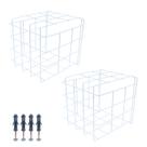Kit 2 Grades De Proteção Tipo Gaiola Quadrada Para Câmera De Segurança Reforçada + Kit Buchas E Parafusos De Fixação