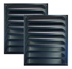 Kit 2 Grades De Ventilação Quadrada De Alumínio 14x16 Preto