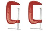 Kit 2 Grampos Sargento 4 Polegadas (101,6mm) Tipo C Em Ferro Fox Tools Kit 2 Grampos Sargento 4 Polegadas (101,6mm) Tipo C Em Ferro Fox Tools