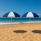 Kit 2 Guarda Sol De Praia 1,80 Metros Mor Azul Em Branco Mor