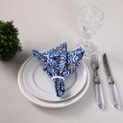 Kit 2 Guardanapos de Tecido Estampado Allegra 2 Peças 35cm x 35cm 100% Poliéster - Azulejo