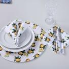 Kit 2 Guardanapos de Tecido Estampado Allegra 2 Peças 35cm x 35cm 100% Poliéster - Limão