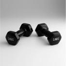 Kit 2 Halteres 2Kg Sextavado Emborrachado MKFIT