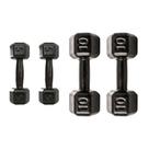 Kit 2 halteres 5kg e 10kg sextavados emborrachados para academia, musculação, treino de força, fitness e exercícios em casa com pegada antiderrapante