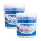 Kit 2 Hastes Flexíveis Cotonetes Pote 150 Unidades