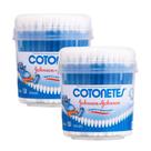 Kit 2 Hastes Flexíveis Cotonetes Pote 150 Unidades