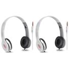 Kit 2 Headphone com Fio Super Bass Fone de Ouvido Dobrável