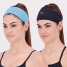 Kit 2 Heandbands Snugg Running Poliamida Preta e Azul