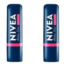 KIT 2 Hidratante Labial Hidra Color Rosa Pink Nivea 4,8g