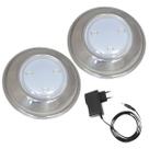 Kit 2 Hiper Led 6W Luz Azul Inox 316L E Fonte 1A