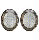 Kit 2 hiper led 9w inox 316 rgb brustec para piscina