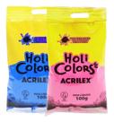 Kit 2 Holi Colors AZUL e ROSA 100g cd - 100501 100537 - ACRILEX Kit 2 Holi Colors AZUL e ROSA 100g cd - 100501 100537 - ACRILEX