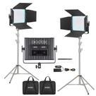 Kit 2 Iluminador Led Godox Ldx50r 65w Rgb Com Abas + Tripé Inox