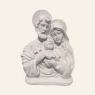 Kit 2 Imagem Sagrada Família Auréola 17cm Em Gesso Cru