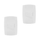 Kit 2 Interruptor Simples Branco 10A 250V Placa Espelho 4x2