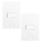 Kit 2 Interruptores Horizontal Branco Lig Simples Pluzie
