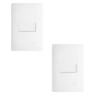 Kit 2 Interruptores Simples Horizontal Branco Habitat - Fame