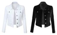 Kit 2 Jaqueta Jeans Feminina Com Lycra Kit 2 Jaqueta Jeans Feminina Com Lycra