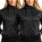 Kit 2 Jaquetas Feminina Corta Vento Flanelada com Zíper e Bolsos para Frio