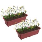 Kit 2 Jardineira Floreira Vaso Retangular 39cm Para Planta Flor Jardim Marrom - AMZ