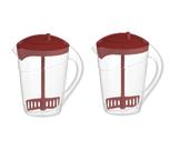 Kit 2 Jarra Suco Água Com Misturador Acoplado Suco 2 Litros