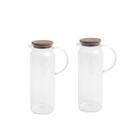 Kit 2 Jarras de Vidro Borossilicato Suco com Tampa de Bambu 2l - Oikos