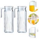 Kit 2 Jarras de Vidro Com Tampa pra Água Sucos Bebidas 1L