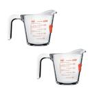 Kit 2 Jarras Medidoras Vidro Medidas 250ml Copo Dosador Alça Kit 2 Jarras Medidoras Vidro Medidas 250ml Copo Dosador Alça