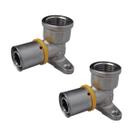 Kit 2 Joelho Cotovelo Base Fixa P/ Gás 16mm 1/2'' Pex Gás