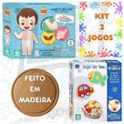 Kit 2 Jogo Brinquedo Educativo Sensorial Jogo Do Tato Madeira E Cade O Seu Pé Infantil 3 Anos