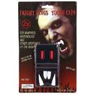 Kit 2 Jogo Dente De Vampiro Com Sangue Falso Festa Halloween