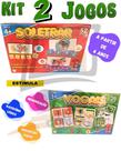 Kit 2 Jogo Didatico 4 anos Soletrar Alfabetização E Vogais Raciocinio Brinquedo Educativo Infantil