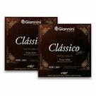 kit 2 Jogos cordas Encordoamento Violão Nylon Giannini Clássico GENWPM Tensão Média Bronze Prateado