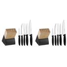 KIT - 2 Jogos De Facas Plenus Lâminas Aço Inox E Suporte De Madeira 6 Peças - Tramontina KIT - 2 Jogos De Facas Plenus Lâminas Aço Inox E Suporte De Madeira 6 Peças - Tramontina