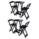 Kit 2 Jogos de Mesa Bistrô de Madeira com 2 Cadeiras Dobravel Ideal para Bar e Restaurante Tabaco