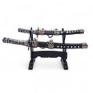Kit 2 Katanas Espadas Enfeite Samurai Decorativas Detalhadas