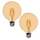 KIT 2 Lâmpada Filamento LED E27 Retrô Luz Amarela G125