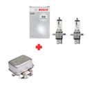 Kit 2 Lampada H4 100/90W 12V + Relé Farol Duplo 40 Amp 12V